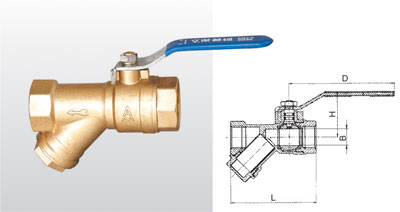 Q11F-20T黃銅過濾器球閥